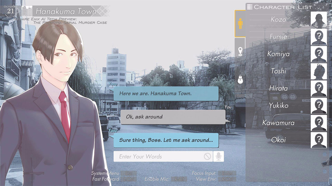 Square Enix AI Tech Preview: The Portopia Serial Murder Case